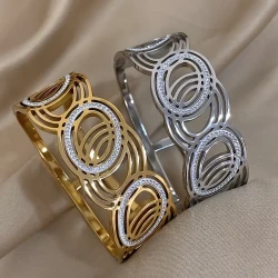 Vintage Punk Style Stainless Steel Cuff Bracelet