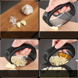 Ergonomic Stainless Steel Garlic Press