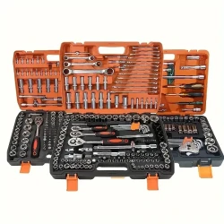 151/53-Piece Professional Automotive Tool Set with Ratcheting Wrenches