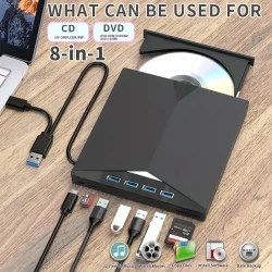 7-in-1 Portable SuperSpeed USB 3.0 CD/DVD Drive