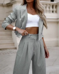 Fashion Striped Suits Casual Lapel