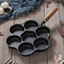 Cast Iron 7-Hole Omelette Pan