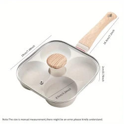 Premium Non-Stick 4-Hole Omelet Pan with Lid