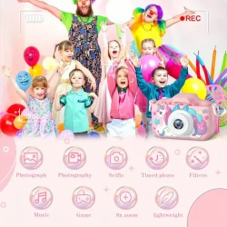 Kids Toy Unicorn HD Camera, Suitable For 3-12 Years Old Toddlers, Kids, Boys And Girls, Selfie Camera For Kids, Christmas, Halloween, Thanksgiving And Birthday Gifts