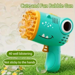 40 Holes Handheld Dinosaur Bubble Machine