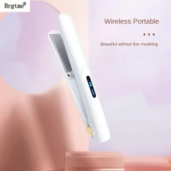 2 In 1 Wireless Mini Portable USB Hair Straightener Curlinglron, Intelligent Temperature Control To Upgrade The Anti-scalding, HairCare Anion Care Hair, Large-capacity Lithium Battery Lasting Life, PortableCharger;Party, Travel