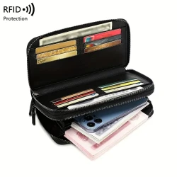 Elegant Men's Spacious Wallet Chic Double-Layer Design