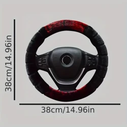 Winter Warm Fluffy Car Steering Wheel Cover - 38.1 cm, Cartoon Ear Design