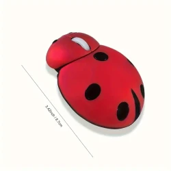 Cute Ladybug Design Wireless Mouse with Dual Mode Compatibility