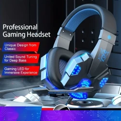 Over-ear gaming headset with LED backlight - wired headset