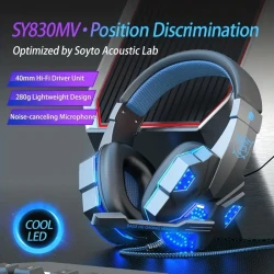 Over-ear gaming headset with LED backlight - wired headset