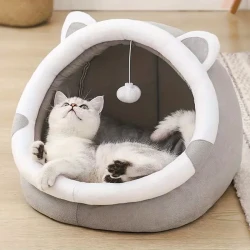 Adorable Ultra-Soft Cat Cave Bed