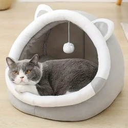 Adorable Ultra-Soft Cat Cave Bed