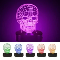 3D Small Night Lamp Halloween Skull