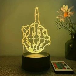 Novelty 3D Night Light with 16 Colors & Remote Control