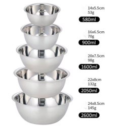 5 PCS Stainless Steel Mixing Bowls Set