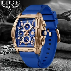 Stylish Lige Wine Cask Business Watch - Multi-Functional Calendar Chronograph Men's Wrist Watch with Zinc Alloy Waterproof Construction, Ideal Party Holiday Gift for Him