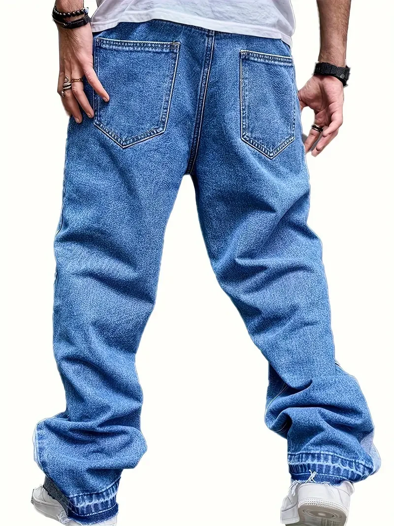 Men's Hip-Hop Style Wide-Leg Jeans - 2024 High Street Fashion