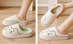 Striped Cat Slippers Indoor Women Men