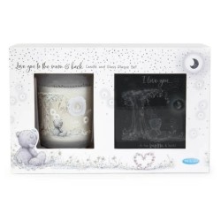 Signature: Moon & Back Candle & Glass Plaque Set