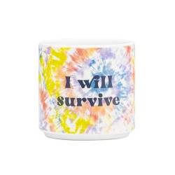 Blurred I Will Survive Tie Dye Planter - Small