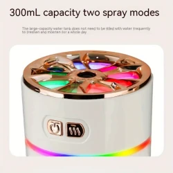 300ml Mini Car Air Humidifier with Colorful LED Light