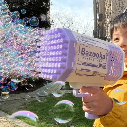 Bubble Gun Rocket 69 Holes Soap Bubbles Machine