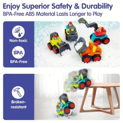 6pcs Toy Trucks Mini Car Toys For 2 Year Old Boy Birthday Gift, Toddler Toys Boy Toys, Toddler Boy Toys