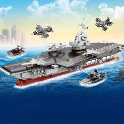 546pcs Military Series 8 In 1 Aircraft Carrier Educational Puzzle Small Building Blocks DIY Assembling Toys Christmas Halloween Gift