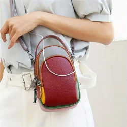 Women's Genuine Leather Mini Crossbody Cellphone Bag