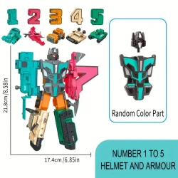 Transforming Robot Model Kit - Cool Number Team Vehicle Shapes, DIY Building Set for Youngsters, Enhances Math Skills & Creativity, Perfect Birthday or Holiday Gift for Boys