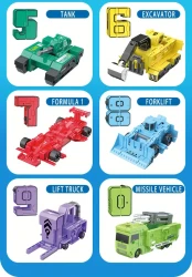 Transforming Robot Model Kit - Cool Number Team Vehicle Shapes, DIY Building Set for Youngsters, Enhances Math Skills & Creativity, Perfect Birthday or Holiday Gift for Boys