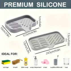 Silicone Soap Tray - Bathroom and Kitchen Sink Holder