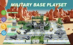 Military Base Toy Set Army Toy Set With Military Man Action Figure Airplane Toy Army Tank Helicopter Vehicle Accessories And Army Base Game Map, As Birthday, Halloween Gift