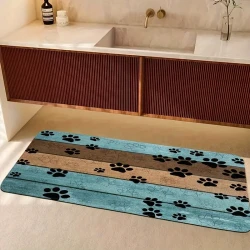 Ultra-Absorbent Dog Paw Prints Doormat