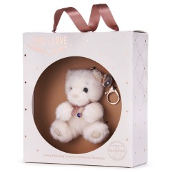 Bailey Bear Bag Charm & Birthstone Necklace - February