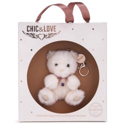 Bailey Bear Bag Charm & Birthstone Necklace - February