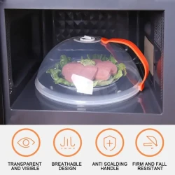 1pc Crystal Clear Microwave Food Cover