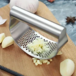 1pc Ergonomic Stainless Steel Garlic Press