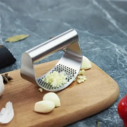 1pc Ergonomic Stainless Steel Garlic Press