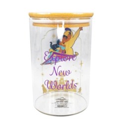 Disney Glass Storage Jar : Aladdin 'Explore New Worlds'