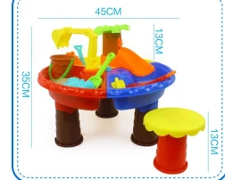 Water Table Set Summer Sand And Water Table Box Baby Kids Children Outdoor Beach Waterwheel Toys Family Play Set