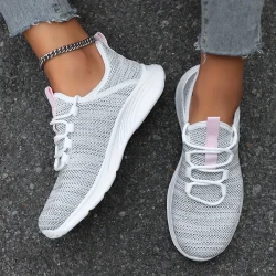 Women's Flying Woven Breathable Lace-up Casual Running Shoes