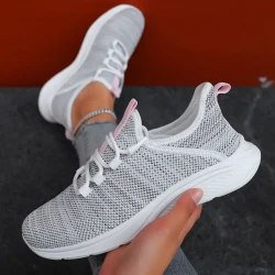 Women's Flying Woven Breathable Lace-up Casual Running Shoes