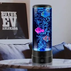 LED Bubble Fish Lamp - Decorative Table Light with Remote