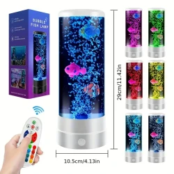 LED Bubble Fish Lamp - Decorative Table Light with Remote