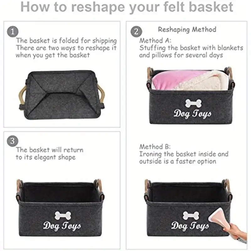 Premium Felt Pet Toy Storage Chest