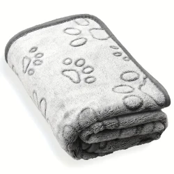 Comfy Puppy Blanket with Cute Paw Prints -