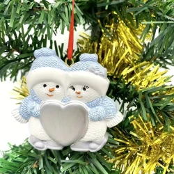 Charming Couple Snowman Christmas Tree Ornament