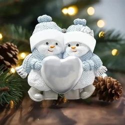 Charming Couple Snowman Christmas Tree Ornament